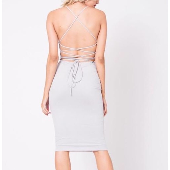 Mocha Suede Crisscross Back Dress - Picture 3 of 3